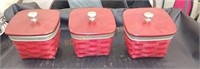 Lot of 3 longaberger Christmas baskets with