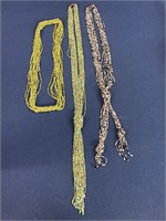(3) Costume jewelry beaded necklaces