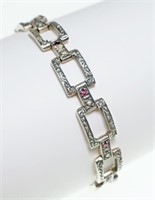 Sterling silver 7.5" large chain style bracelet