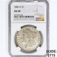 1886-O Morgan Silver Dollar NGC AU58