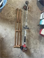Toro Weedeater and Wooden Crutches