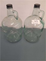 Green Tint Glass Jugs with Lids 1 Gal - 2