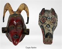 African Gouru & Guatemalan Tribal Carved Masks