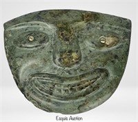 Jade Carved Face Mask in style of Hongshan Culture