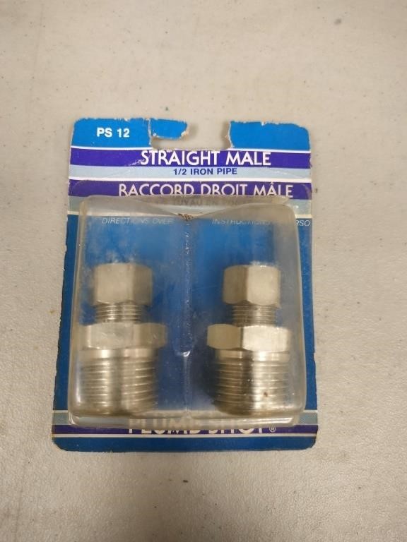 (New) PLUMB SHOP, STRAIGHT MALE 1/2 IRON PIPE
