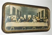 ANTIQUE LAST SUPPER WITH ORNATE FRAME
