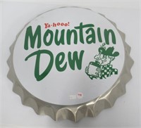 18 1/2" D. Mountain Dew button.