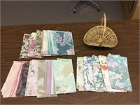 Decorator fabric samples and basket