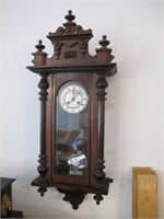 GERMAN REGULATOR WALL CLOCK CIRCA 1880S 38" H