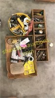 Lock, assorted bolts, air tool, misc
