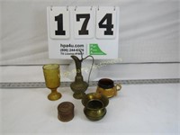Lot of Vintage Items - Small Brass Spittoon,