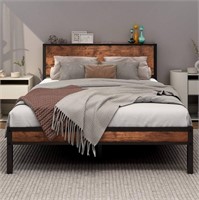 Full Bed Frame With Storage Headboard