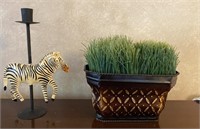 Zebra Candle Holder and Planter