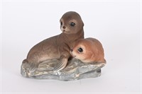 Vintage Homco Porcelain Seals Figurine