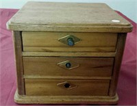 Oak 3 drawer money cabinet