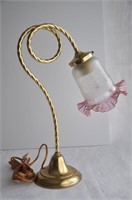 1970s Solid Brass Scroll Arm Lamp base W/