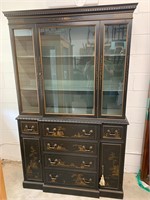 Colby & Sons Chicago Glass Front Chinoiserie Hutch
