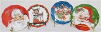 4 Christmas Plates 8"