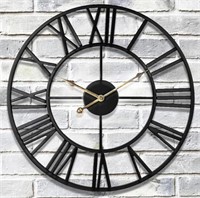 LARGE DARK GOLD HANDS WALL CLOCK, 24 INCH BATTERY