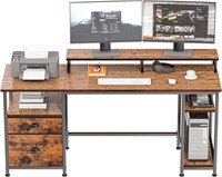 Furologee 61" Computer Desk with Shelves & Drawer