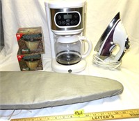 Black & Decker Iron, GE Coffee Maker, Iron Board