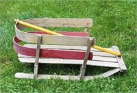 Child's wooden sleigh.