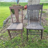 2 Antique Wooden Chairs
