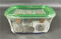 Mystery Green Top Box With Miscellaneous Coins