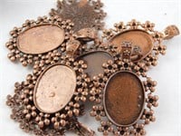copper oval pendants