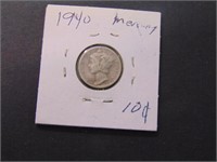 1940 USA Mercury 10 cent Coin