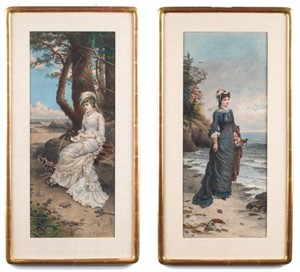 Alfred Thomas Bricher Hand-Colored Lithographs, 2