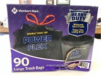 Heavy Duty Power Flex 33 Gal Black Garbage Bags