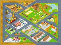 KC Cubs Road Map Rug for Kids 5' 3 x 6' 6