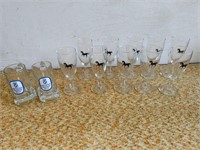 Horse wine glasses & imported Bavarian beer mugs