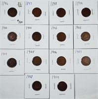 Lot of 14 different  Indian Head Cents