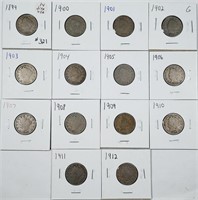 Lot of 14 different  Liberty Nickels