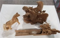 3 piece Wood Carvings