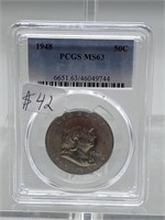 1948 PCGS MS63 Silver Franklin Half Dollar
