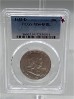 1953-D PCGS MS64FBL Silver Franklin Half Dollar