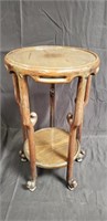 Carved wood plant stand