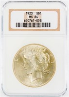 Coin 1923-P Peace Silver Dollar MS64
