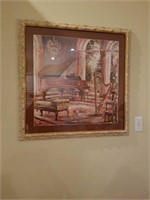 Nice framed picture of piano