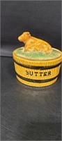 Vintage cow butter dish - Japan - lid repaired