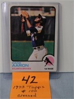 Hank Aaron 1973 Topps #100 (Creased)