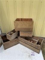 Lot of wood boxes and crates