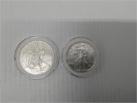 (2) silver dollars