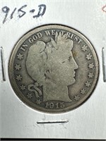 1915-D Silver Barber Half-Dollar