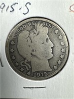 1915-S Silver Barber Half-Dollar