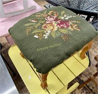 NEEDLEPOINT FOOTSTOOL