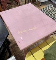 PAINTED PINK WOODEN SIDE TABLE
